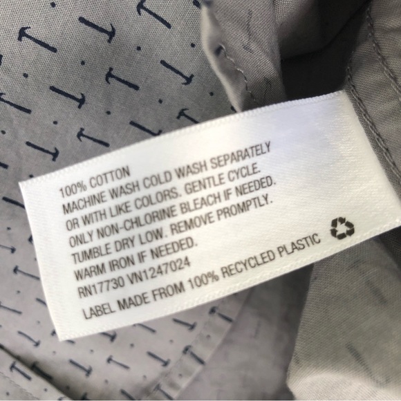 Goodfellow shirt hammer print button down long sleeve men’s XL gray & blue - Picture 5 of 9